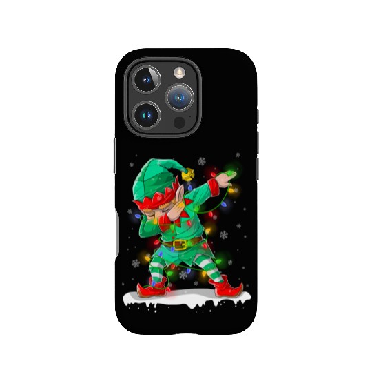 Dabbing Elf Christmas Tree Lights Xmas Family IPhone Cases