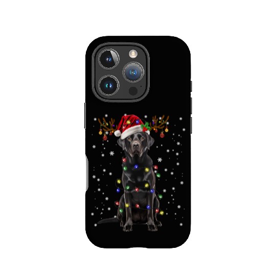 Black Lab Labrador Christmas Tree Light IPhone Cases