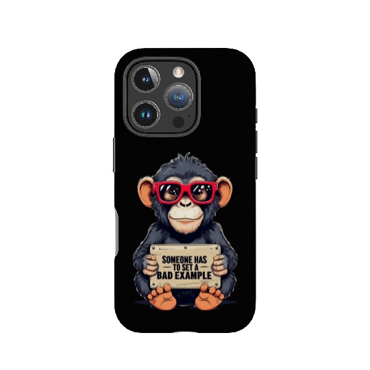 Playful Chimpanzee with Sunglasses and Humorous IPhone Cases