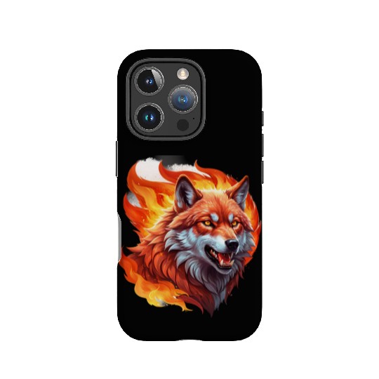 Fiery Wolf with Bright Eyes IPhone Cases
