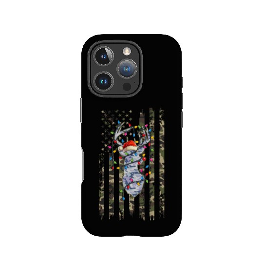 Christmas Camo Hunting Reindeer Deer Xmas Lights IPhone Cases