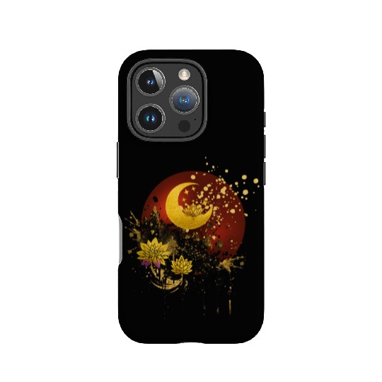Celestial Lotus Moon Spray Design IPhone Cases