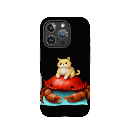 Cat and crab friends IPhone Cases