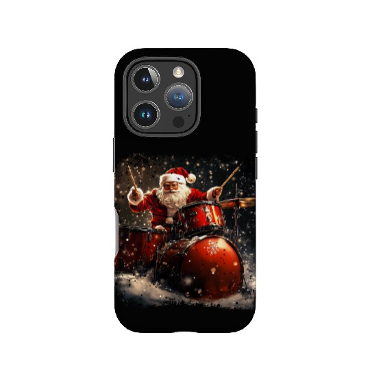 Santa drummer IPhone Cases