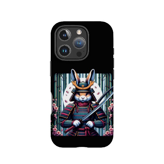 Samurai Rabbit with Katana and Cherry Blossoms IPhone Cases