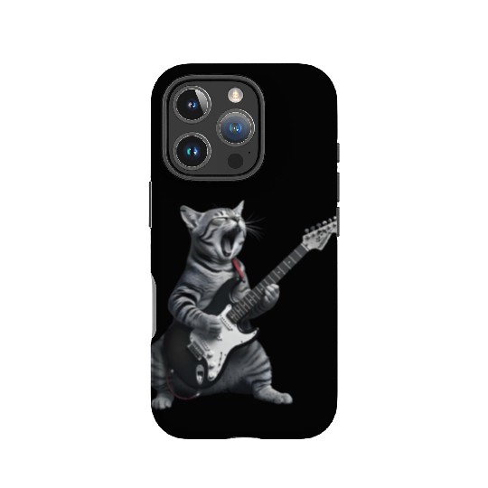 Cat Playing Guitar Rock Star IPhone Cases