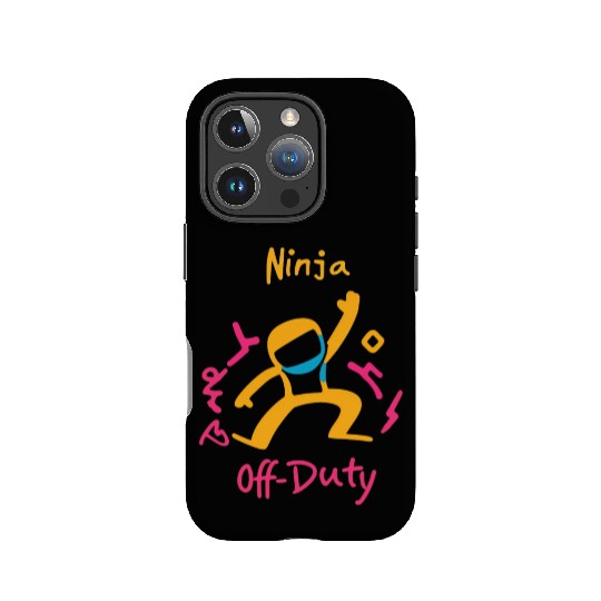 Bold Off-Duty Ninja Graphic funny pop-art neon IPhone Cases