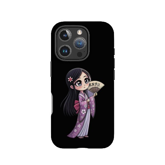 Cute Chibi Geisha Anime Inspired Kimono Design IPhone Cases