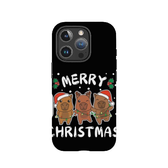 Merry Christmas Cute Capybara Festive Lights IPhone Cases