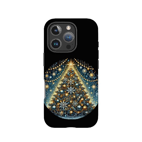 Sparkling Christmas Tree with Golden Glow IPhone Cases
