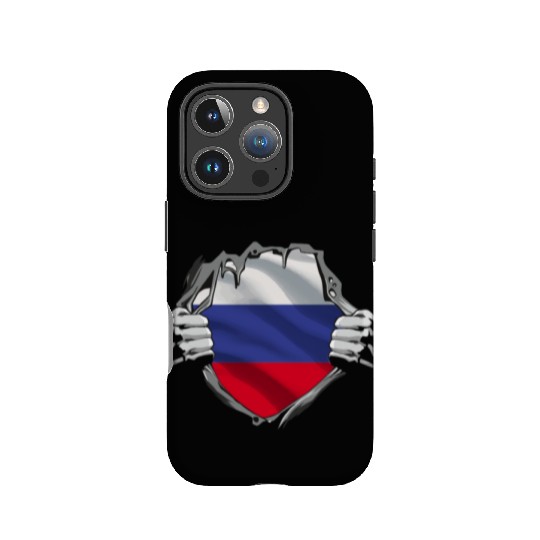 Russian Flag Breaking Through Design IPhone Cases