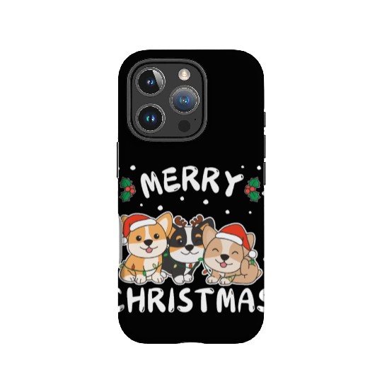 Merry Christmas Cute Corgi Festive Lights Corgi IPhone Cases