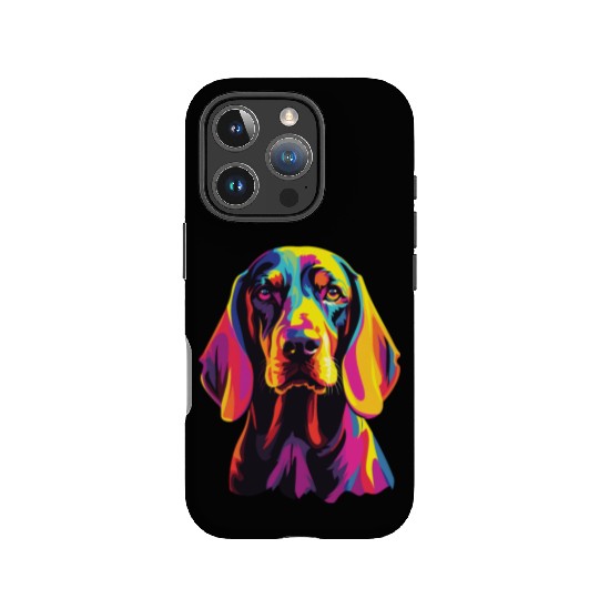 Watercolor Colorful Black And Tan Coonhound IPhone Cases
