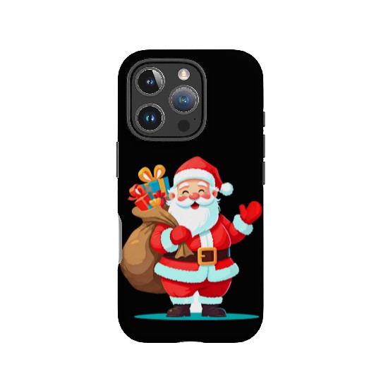 Joyful Santa with Gift Sack Design IPhone Cases