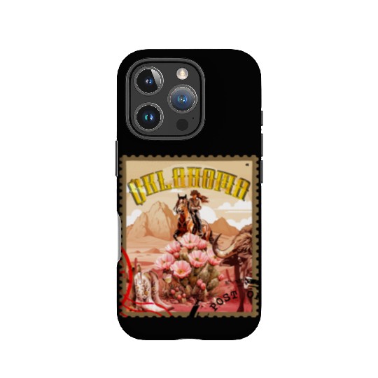 Oklahoma Cowgirl Stamp IPhone Cases