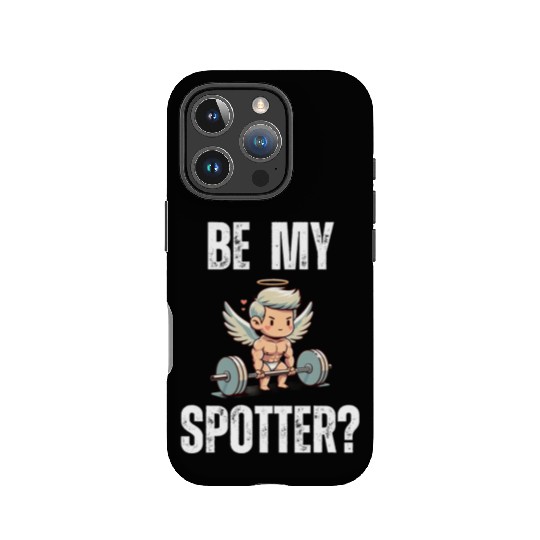Be my spotter? funny Valentine's day muscle cupid IPhone Cases