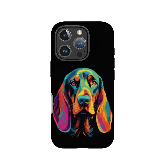 Watercolor Colorful Black And Tan Coonhound IPhone Cases