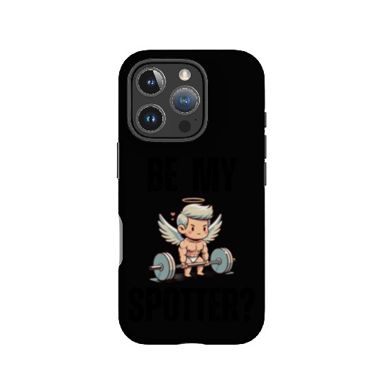 Be my spotter? funny Valentine's day muscle cupid IPhone Cases