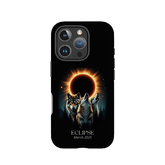 Three Wolves and Solar Eclipse, Forest Wolf Animal IPhone Cases