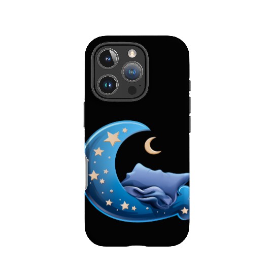 Cartoon Sleep Icon Moon and Bed for Sleep IPhone Cases