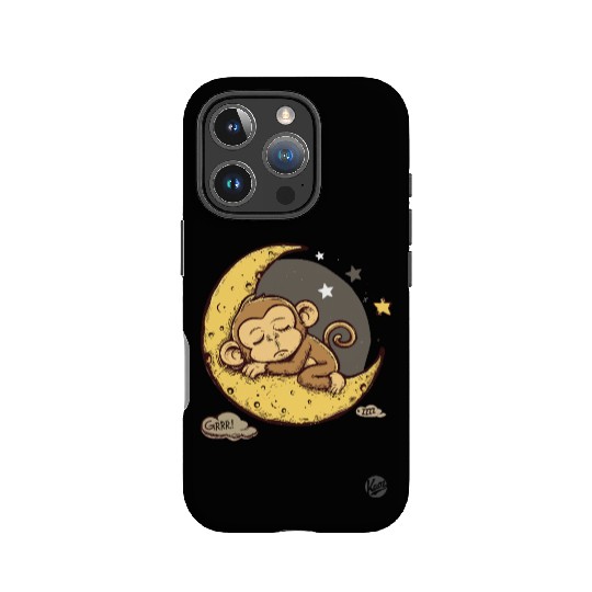 Cute Sleepy Monkey on the Moon IPhone Cases