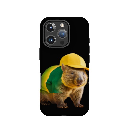 Green and Gold Wombat 2 IPhone Cases