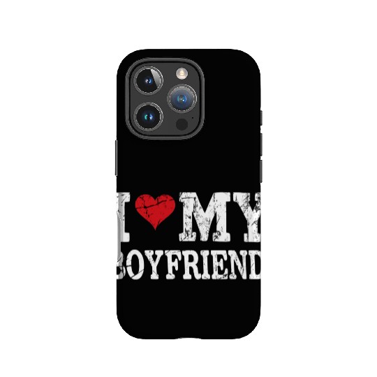 Modern Trendy Vintage I Love My Boyfriend IPhone Cases
