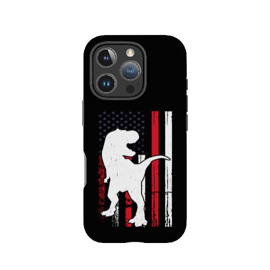 Dino US Flag Dinosaur Silhouette IPhone Cases