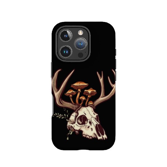 Skull Mushrooms Natural Motif IPhone Cases