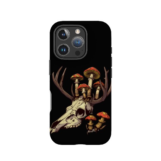 Skull Mushrooms Natural Motif IPhone Cases
