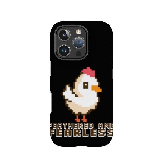 Feathered and Fearless: Bold 8-Bit Chicken IPhone Cases