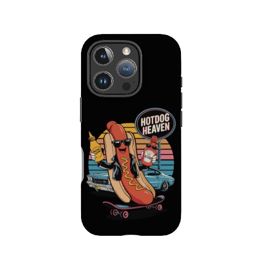Funny Hot Dog Heaven Fast Food Skateboard Skater IPhone Cases