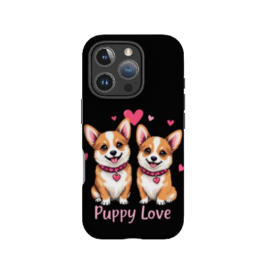 Valentines Day - Puppy Love Corgi dog IPhone Cases