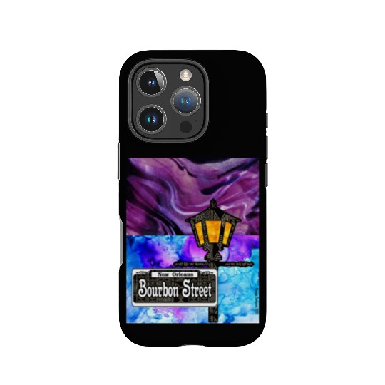Purple Bourbon Street Lamp Post IPhone Cases
