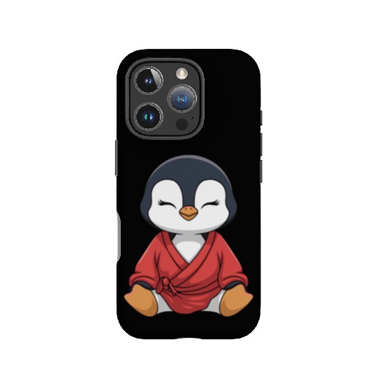 Zen Penguin Meditation in Kimono Attire IPhone Cases