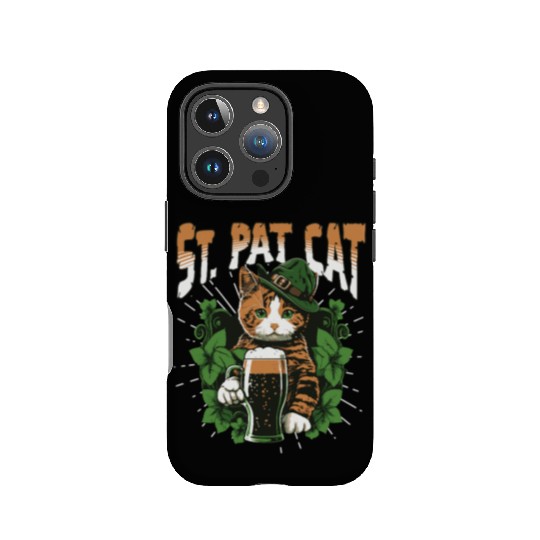 Funny St. Patricks Day Drinking Cat IPhone Cases
