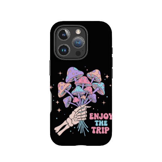 Psychedelic Mushrooms with Skeleton Hand IPhone Cases