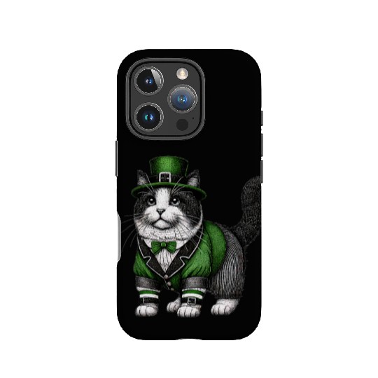 Lucky Cat in Green - St. Patrick’s Day IPhone Cases