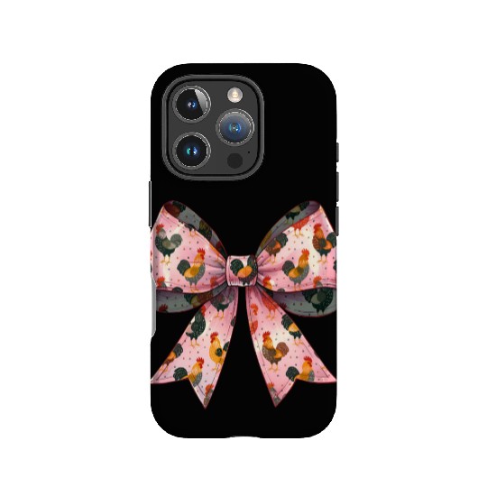 Coquette Bow Chicken Pattern Farm Farmer IPhone Cases