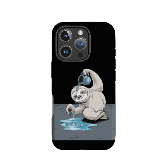 Aquarius Zodiac Sloth Pouring Water with Charm IPhone Cases