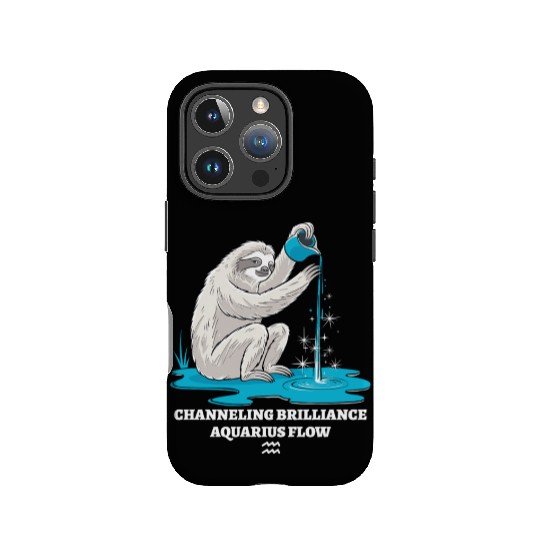 Channeling Brilliance Aquarius Zodiac Sloth Flow IPhone Cases