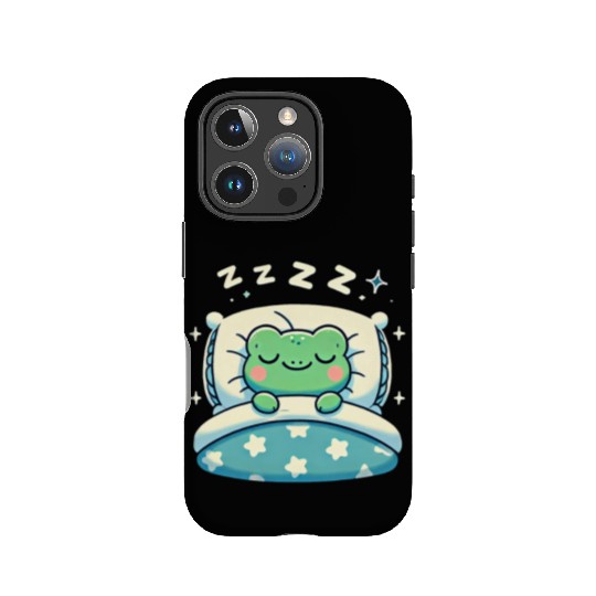 Frog Sleeping In Bed At Night Time IPhone Cases
