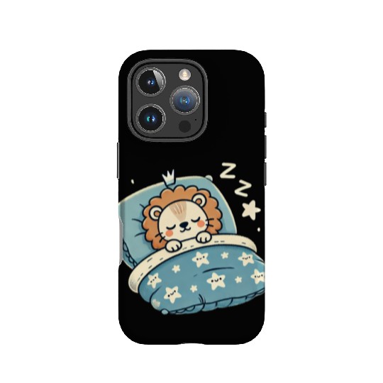 Lion Sleeping In Bed At Night Time IPhone Cases