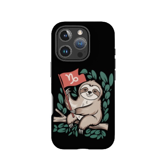 Capricorn Zodiac Sloth Relaxing with Capricorn IPhone Cases