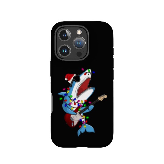 Shark Santa Guitar Player IPhone Cases
