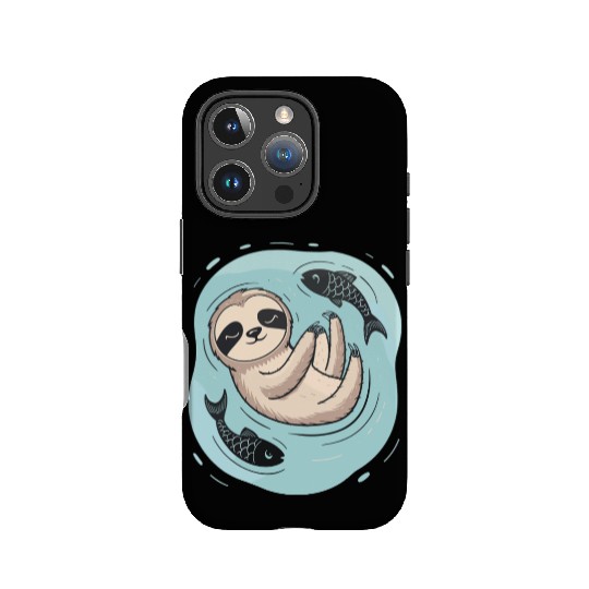 Pisces Zodiac Sloth Relaxing with Fish Dreams IPhone Cases