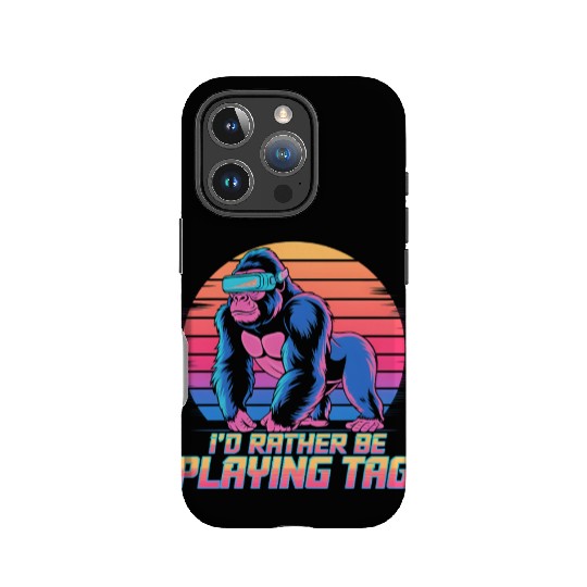 I d Rather Playing Tag Gorilla Monkey Tag Gorilla IPhone Cases