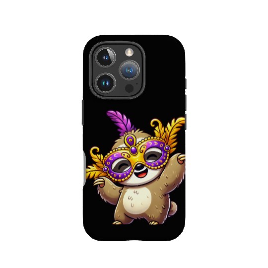 Mardi Gras Sloth Mask Carnival Costume IPhone Cases