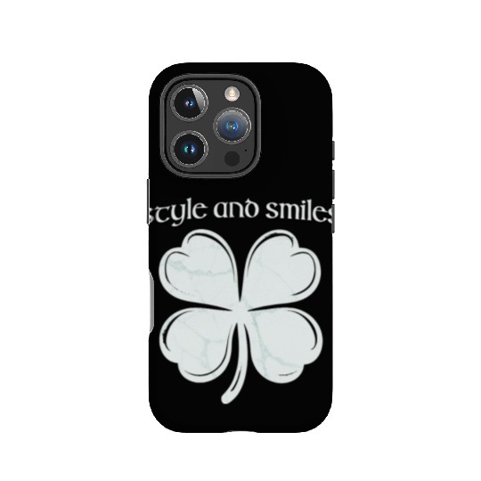 Style and Smiles Large Clover Graphic and Text IPhone Cases