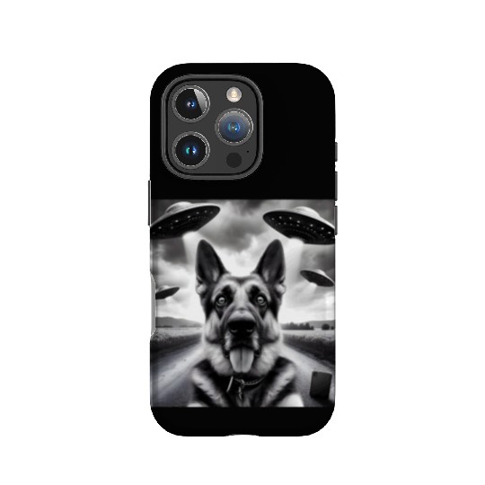 German shepherd Gsp Funny Graphic Selfie UFOs Weir IPhone Cases